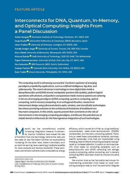 File:Ganguly Abadal Thakkar Jerger Riedel Babaie Balasubramonian Sebastian Pasricha Taskin Interconnects for DNA Quantum In-Memory and Optical Computing Insights From a Panel Discussion.pdf