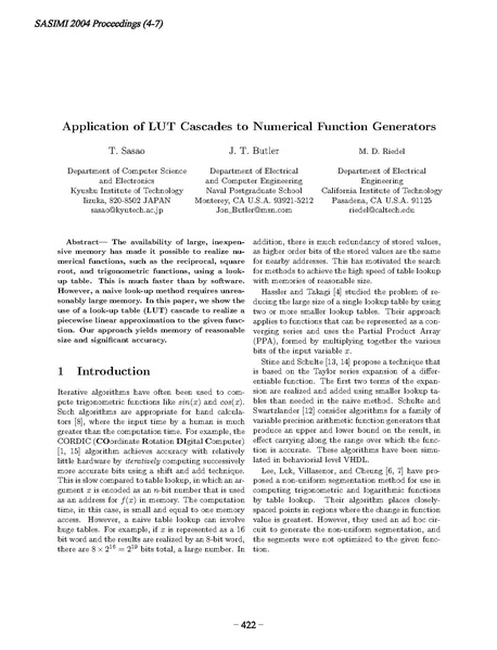 File:Sasao Butler Riedel Application of LUT Cascades to Numerical Function Generators.pdf